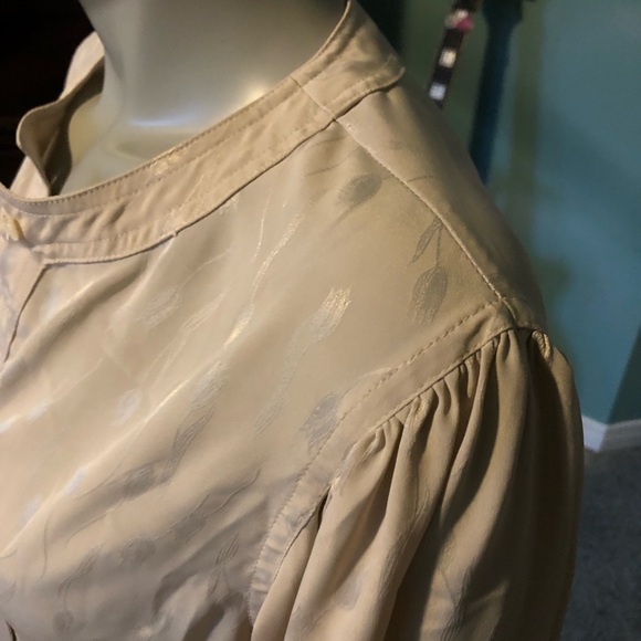 Evan Picone collarless dress shirt with lantern style sleeves 1980’s M-L - Picture 3 of 9